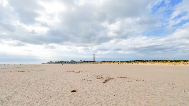 Cape May lighthouse and beach.