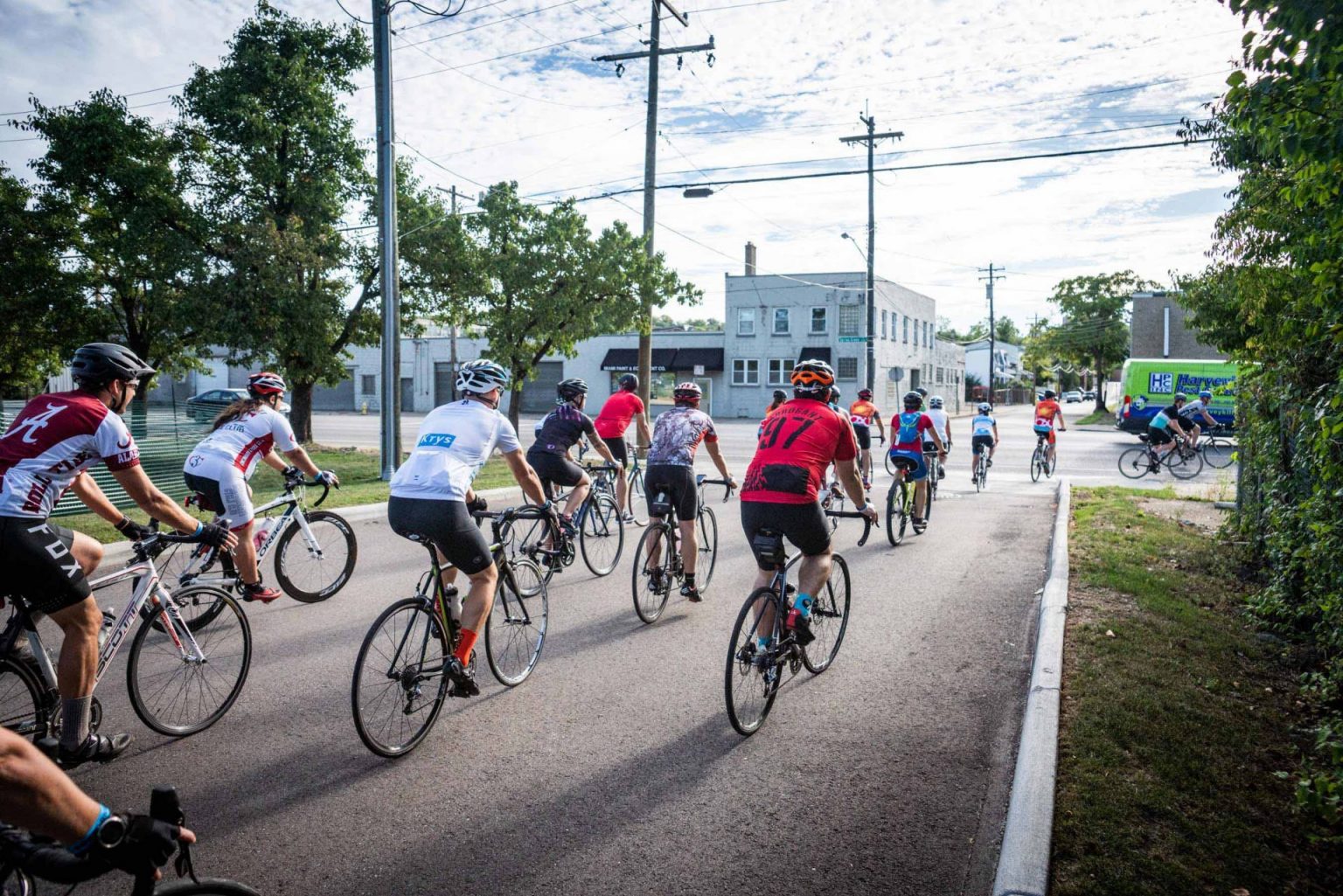 Bike riders in the street