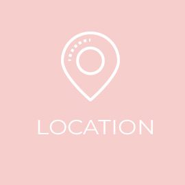 Location link with tan background and white location pin icon